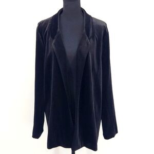 Gibson Latimer Jacket Blazer Womens Size XL Open Front Black Velvet Vampire Goth